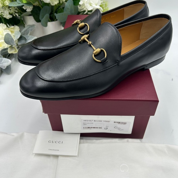 Men’s Gucci JORDAAN leather horse bit loafers size 11 fits 12 US made in Italy main image 8